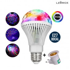 Lâmpada RGB Giratória com Adaptador de Tomada LEY-1729 Lehmox