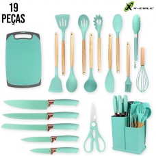 Kit Cozinha com 19 peças X-Cell - Verde Claro