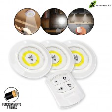 Kit 3 Luminárias sem fio com Controle XC-LZ-01 X-Cell