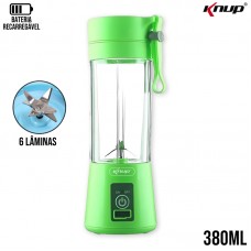 Mini Liquidificador 6 Lâminas Recarregável USB KP-TA01 Knup - Verde