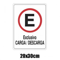 Placa Informativa Exclusivo Carga e Descarga 20x30cm P-1/1 Acesso