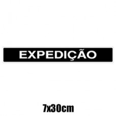Placa de Informação Preta Expedição 7x30cm A417/1 Acesso
