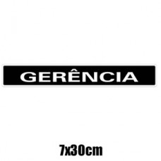 Placa de Informação Preta Gerência 7x30cm A405 Acesso