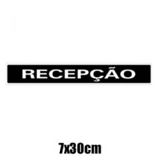 Placa de Informação Preta Recepção 7x30cm A403 Acesso