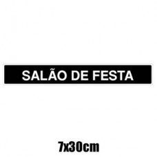 Placa de Informação Preta Salão de Festa 7x30cm A423/1 Acesso