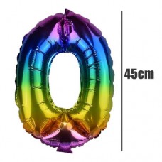 Balão Metalizado Arco Íris Número 0 75cm