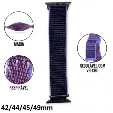 Pulseira Smartwatch Loop Esportiva 42/44/45/49mm - Azul Lilás
