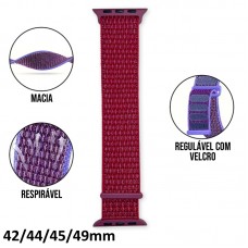 Pulseira Smartwatch Loop Esportiva 42/44/45/49mm - Bordô