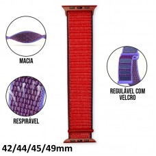 Pulseira Smartwatch Loop Esportiva 42/44/45/49mm - Vermelha AR