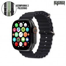 Relógio Smartwatch 3 em 1 RG-W61 Revenger - Preto