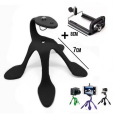Tripé Celular/Câmera Flexível + Suporte Gekko - Preto