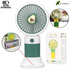 Mini Ventilador Portátil Recarregável VP-09 X-Cell - Branco Verde
