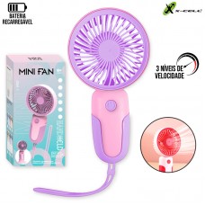 Mini Ventilador Portátil Recarregável VP-17 X-Cell - Rosa Lilás