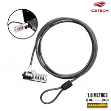 Cabo de Segurança com Senha para Notebook 1,8m CS-10 C3 Tech
