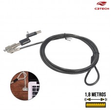 Cabo de Segurança Nano com Chave para Notebook 1,8m CS-40 C3 Tech