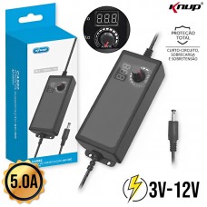 Fonte Digital Ajustável 5A 3-12V Visor LCD KP-CA582 Knup