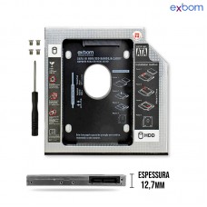 Adaptador Caddy HD/SSD 12.7mm HDCA-S127 Exbom - Prata