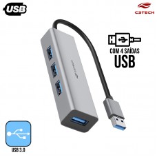 Hub USB 3.0 com 4 USB HU-340GY C3 Tech