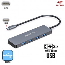 Hub Tipo C com 4 USB 3.0 HU-C330GY C3 Tech