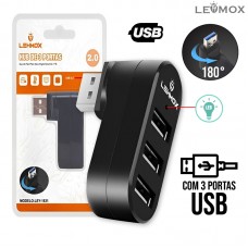 Hub USB 2.0 com 3 USB LEY-1831 Lehmox