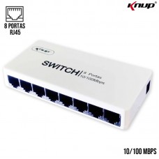 Hub Switch De Rede Com 8 Portas 10/100 Mbps KP-E08B Knup