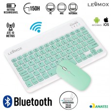 Kit Teclado + Mouse sem Fio LEY-176B Lehmox - Verde
