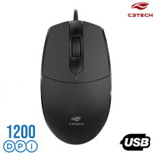 Mouse USB 1200Dpi MS-29BK C3 Tech - Preto