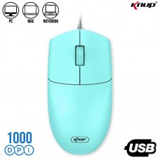 Mouse Com fio USB 1000Dpi KP-MU009 Knup - Azul