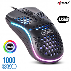 Mouse Gamer RGB USB 1000Dpi KP-MU010 Knup - Preto