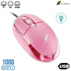 Mouse com Fio USB XC-MS-11F-R X-Cel - Rosa