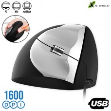 Mouse com Fio Ergonômico USB 1600Dpi XC-MS-30 X-Cel - Prata