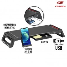 Base para Monitor BM-100BK C3 Tech - Preto