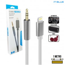 Cabo Adaptador P2 x Lightning 1m LE-0159 It Blue - Branco