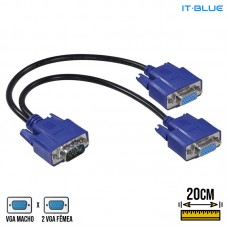 Cabo Duplicador VGA 20cm LE-5514 It Blue