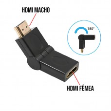 Adaptador HDMI 180° Macho x HDMI Fêmea LE-5565 It Blue