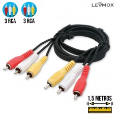 Cabo 3 RCA x 3 RCA 1,5m LEY-31 Lehmox