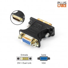 Adaptador DVI x VGA ADP-DVIVGA10BK Plus Cable