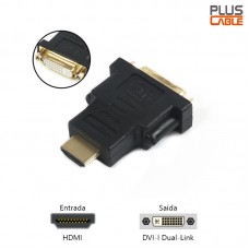 Adaptador HDMI x DVI ADP-HDMIDVI10BK Plus Cable
