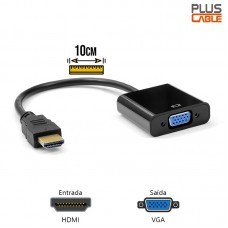 Cabo Adaptador HDMI x VGA ADP-HDMIVGA10BK Plus Cable