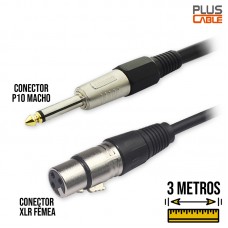 Cabo P10 x XLR Fêmea 3m P10CANON30 Plus Cable