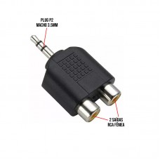 Adaptador P2 Macho x 2 RCA Fêmea