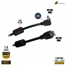 Cabo HDMI 5m 90° com Filtro XC-HDMI-90-5M X-Cell