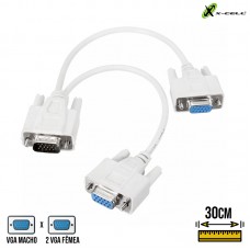 Cabo Duplicador VGA 30cm XC-VGA-M-2VGA-F X-Cell