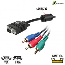 Cabo VGA x 3 RCA 5m XC-VGA/VC3 X-Cell
