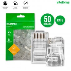 Conector RJ45 Cat6 50un CONEX 1000 Intelbras