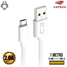 Cabo V8 1m CB-M10WH C3 Tech Branco