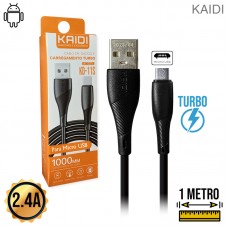 Cabo V8 1m Turbo KD-11M Kaidi - Preto