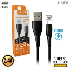 Cabo Tipo C 1m Turbo KD-11C Kaidi - Preto