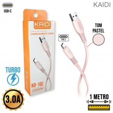Cabo Tipo C 1m Turbo KD-16C Kaidi - Rosa