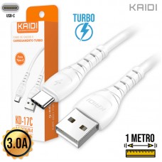 Cabo Tipo C 1m Turbo KD-17C Kaidi - Branco